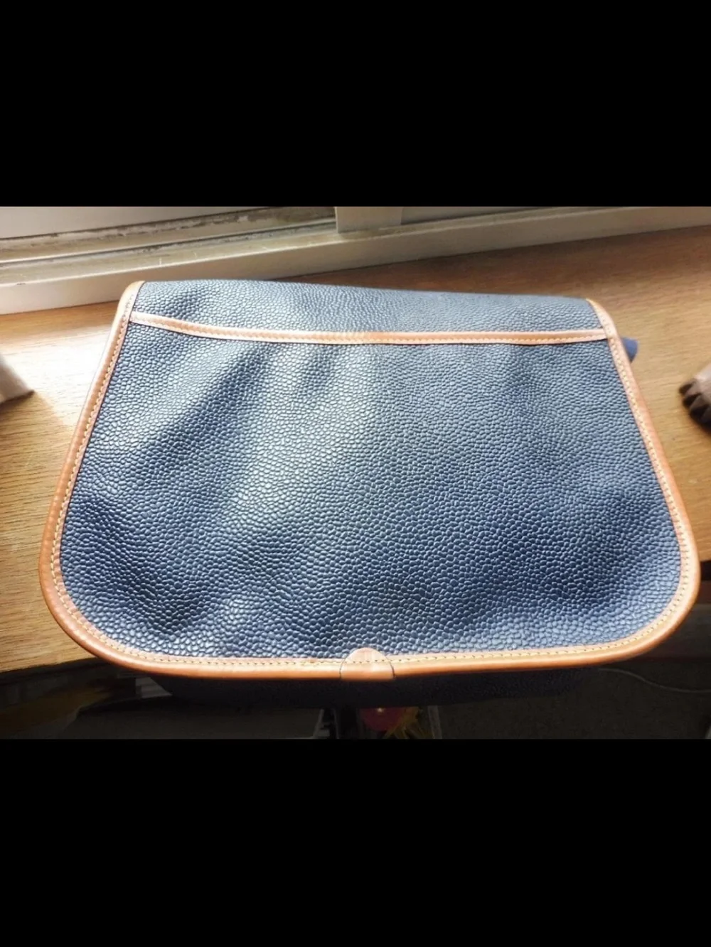 Mulberry Navy Leather-Trim Crossbody Messenger Bag